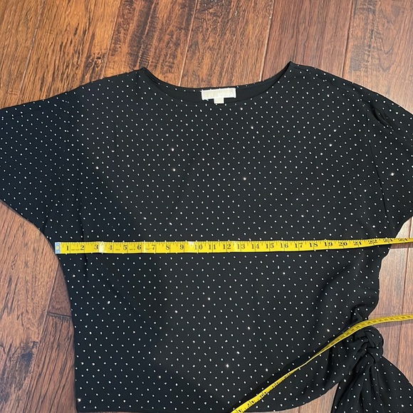 MICHAEL KORS black & silver dressy top, sz M - Picture 6 of 7